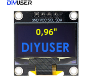 DIYUSER 0.96 Inch OLED SSD1306 White/Blue/Yellow 128X64 IIC I2C Serial Display Module 12864 LCD Screen Board For Arduino