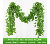 2.1M Artificial Plant Green Ivy Leaf Garland Silk Wall Hanging Vine Home Garden Decoration Wedding Party DIY Fake Wreath Leaves