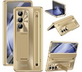 With Touch Pen Case for Samsung Galaxy Z Fold 6 5 4 FOLD6 Slim Hinge Folding Cover Kickstand Full Protection Tempered Glass Film