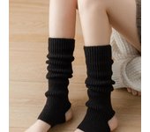 Women's Leg Warmer Lolita Long Socks Knitted Keep Warm Foot Cover Ladies Autumn Winter Black White Twist Crochet Socks Boot Cuff