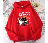Cartoon Cat Slogans Are Urgent And Useless Mens Hoodie Comfort Versatile Hoody Leisure Personality Sweatshirt Home Fashion Tops