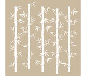 TODO-STENCIL Plantilla MYA Home Decor Naturaleza 008 Bambú, Medida 50x50cm Diseño 48x48cm, Stencil lavable, reutilizable, maleable y muy resiste, Ideal para decorar paredes, muebles, cojines, cortinas, etc