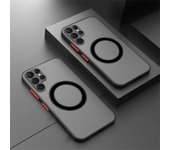 Matte Magnetic Case for Samsung Galaxy S24 Ultra S23 S21 S20 Fe S22 Note 20 10 Plus Shockproof Silicone Half-Transparent Cover