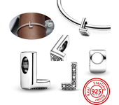 925 Sterling Silver Hollow Round A-Z 26 English Letter Alphabet DIY Beads Fit Original Pandora Charms Bracelet Fine Jewelry Gift
