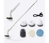 Device de limpieza giratorio Eléctrico inalámbrico para Ducha, Cocina y baño with Mango Largo.