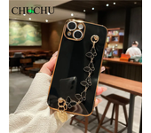 Plating Butterfly Metal Bracelet Phone Chain Case for iPhone 15 14 Pro Max 14 Pro 13 12 11 MiNi XR XS X  Cover
