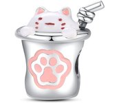 S925 Sterling Silver Cat And Dog Food Bowl Paw Pad Cute Pet Series Charms Beads Fit 3mm Bracelets DIY Gift Fine Jewelry Making