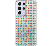 Funda compatible con Samsung Galaxy S21 Ultra - S30 Ultra (4G/5G) - Patron Comecocos Fondo Clear