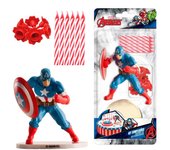 Dekora Kit Capitán América para Decorar Tartas con Figura y Velas