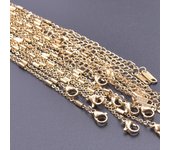 10pcs/Lot Gold Color Stainless Steel Chain 45cm Adjustable Necklace Width 1.2/1.5/1.6/2.2/2.5/3mm Men Women Jewelry Chain Bulk