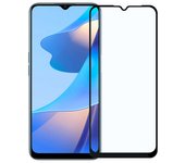 Ociodual Protector de Pantalla Cristal Templado Negro para Oppo A16, Vidrio Premium con Borde Redondo Antigolpes 9D 9H 0.3mm