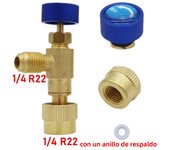 Air Conditioner Refrigerant Safety Valve, for R410A & R22, 1/4" & 5/16" Hand Tool Parts, Refrigeration Inflator Adapter