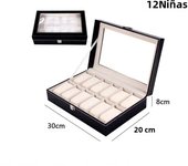 Classic Style Leather Watch Display Case Organizer - Jewelry Storage Box with Glass Top for Men - Multiple Slots Available