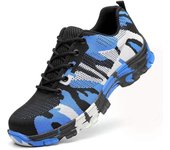 Zapatos de seguridad para hombre y mujer, zapatos de trabajo ligeros con punta de acero, zapatos protectores transpirables y ligeros, zapatilla de seguridad, talla 38
