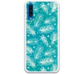 Funda compatible con Samsung Galaxy A50 - A50s - A30s - Patron plumas blancas con fondo