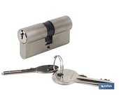 Cofan Cilindro de Cerradura 40/40 con Leva Larga y Acabado en Níquel Mate