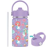 PORCHEDDU Botella Termo de Agua para Niños de Acero Inoxidable 350ml (20 Diseños) mantiene El Frio y el color- Térmica Reutilizable | Sin BPA | Keeps 24H Frio / 12H Caliente | Termo y Hermética - Doble Pantalla a Prueba de Fugas (TK350 1099 F6 D7)