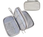 Bolsa organizadora de accesorios electrónicos, impermeable, para cables, ideal para Viajes, ideal para Vacaciones, 19x11x6,5 cm, gris.