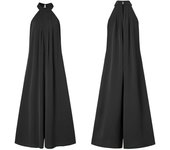 ZANZEA Women Maxi Jumpsuits 2024 Summer Wide Leg Playsuits Solid Holiday Chic Sleeveless Overalls Party Elegant Wide Leg Rompers