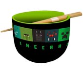 CUENCO DE RAMEN CON PALILLOS MINECRAFT CARAS - STOR - Cuenco Minecraft