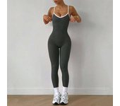 Seamless Yoga Jumpsuit Women Gym Set Spaghetti Strap Leisure Workout Gym Leggings Padded Bra One-piece Fitness Bodysuits