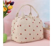 Cute Corduroy Lunch Bag for Women Reusable Insulated Lunch Box Large Capacity Reusable Insulated Cooler for Work Picnic Travel