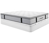 Vente-unique - Conjunto 180 x 200 cm canapé blanco + colchón de muelles ensacados con colchoneta integrada de 28 cm de espesor - SUEÑO AMERICANO de YSMÉE