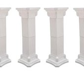 Columnas romanas Soporte de columna de boda Pilar romano Soporte de planta Columna griega de plástico Estatua Pedestal Titular de maceta Decoración, Fiesta de evento de boda Columna decorativa elegante (blanco, 2 piezas, 10.63x34.65 pulgadas)