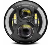 Faros delanteros LED para motocicleta de 12 V/24 V, luces de señal de giro redondas retro, reemplazo de faros delanteros para Jeep Wrangler de 7 pulgadas—Life