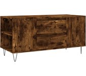 vidaXL Mesa de centro madera de ingeniería 102x44,5x50 cm Blanco, Negro, Blanco brillante Mesita de Salón o Comedor o Auxiliar Mesa de Café Meuble Salón