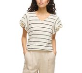 Camiseta Vila Morella rayas negras mangas volantes de mujer