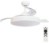 VENTILADOR DE TECHO OLIVERI BLANCO GSC CON LUZ REGULABLE Y MANDO Ø107 3 ASPAS RETRACTILES