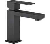 Grifo para lavabo de baño y Desagüe emerging with rebosadero, Grifo Monomando de baño Cuadrado en Maple inoxable Negro mate.