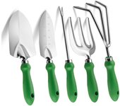 Rastrillo de mano cultivador robusto, resistente a la oxidación, con agarre ergonómico, herramienta perfecta para trasplantar y excavar en parterres de jardín.