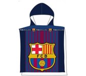 Poncho Playa Piscina Infantil FC Barcelona Escudo Oficial 55x110cm de microfibra para niños