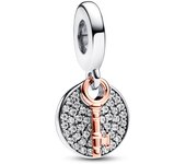 Pandora Charm Colgante Doble Llave a la Felicidad en Dos Tonos  783236C01 , para Mujer