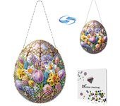 Adorno colgante DIY con pintura de diamantes para adultos con accesorios, diseño de doble cara, colgante de punto de una cara para decoración de pared, ventana y jardín (Corazón del Día de la Madre)