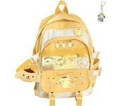 Mochila Kawaii con llavero, bolsa deportiva casual con impresión 3D de 16.5 pulgadas, mochila para exteriores, mochila juvenil de viaje.