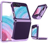 Electroplated Armor Hinge Integrated Phone Case for Samsung Galaxy Z Flip 3 4 5 6 Flip5 Flip4 ZFlip6 Hard Shell Protective Cover