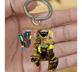 50PCS Acrylic Keychain Unique Electrician Tool Keyring Electrician Tool Bag Hanging Pendant Decoration Bag Accessories Gift