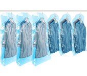 Bolsas de almacenamiento al vacío para Ropa, Juego de 4 (2 Bolsas de 53x27,6 pulgadas, 2 Cortas de 41,3x27,6 pulgadas), bolsa de almacenamiento de vacío para trajes, vestidos o chaquetas, Organizador de Armario