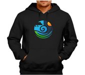 MERCHANDMANIA SUDADERA NEGRA CON CAPUCHA logo profesional meteorologia clima climatico adulto poliester algodón sweatshirt