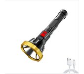 Strong Light Flashlight LED Power Display Built in Battery Outdoor Long Range Waterproof USB Charging Strong Light Flashlight