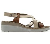 Fluchos F2135 Sandalia de pala, casual, cierre con tira adhesiva,suela blanca de goma,de piel,plantilla extraible para señora