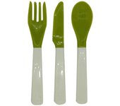 Set cubiertos 3 piezas verde