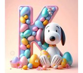 Cute Snoopy With Easter Egg Letters Diamond Painting Art 5d Diy Fantasy Cartoon Dog Alphabet Mosaic Cross Stitch Home Decor Gift