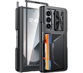 Back Clip S Pen Card Holder Full Coverage 9H Protective Film Luxury Shockproof Case for Galaxy Z Fold 6 Valentine's Day Gift