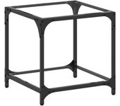 vidaXL Mesa de centro superficie vidrio y acero 40x40x40 cm Transparente, Negro, Mesita de Salón o Comedor o Auxiliar Mesa de Café Meuble Salón