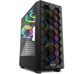 CAJA ATX SHARKOON RGB HEX 2XUSB3.0 SIN FUENTE NEGRO