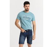 SIX VALVES - Bermuda Tejana Slim - Tiro Medio Medium Dark Blue-Tallaje en Pulgadas- Tallaje en Pulgadas